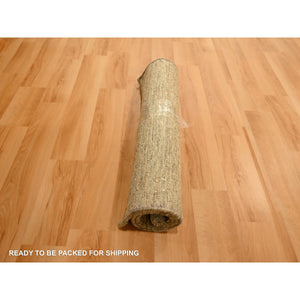 2'x3' Peanut Brown, Plain Solid Design, Pure Sari Silk, Soft To The Touch, Hand Knotted, Mat, Oriental Rug FWR456600