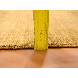 2'x3' Copper Brown, Soft Pile, Plain Solid Design, Pure Sari Silk, Sample, Strike Off, Hand Knotted, Mat, Oriental Rug FWR456624