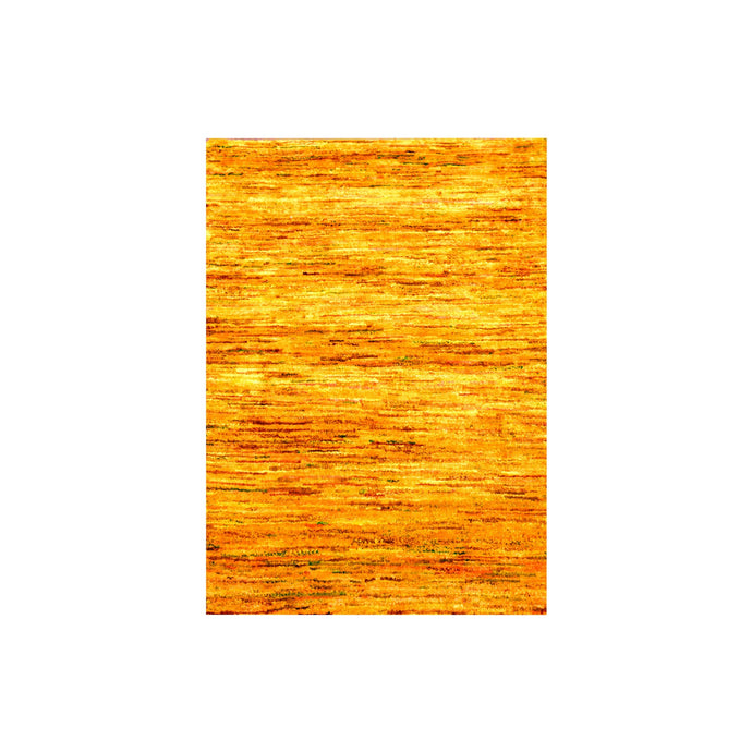 2'x3' Gold Color, Hand Knotted, Plain Solid Design, Strike Off, Sample, Pure Sari Silk, Mat, Oriental Rug FWR456630