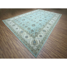 Load image into Gallery viewer, 12&#39;x18&#39;1&quot; Crystal Blue, Agra, Shah Abbas Flower Vines Design, Natural Dyes, Hand Knotted, Luxurious Wool, Denser Weave, Oversized, Oriental Rug FWR456636