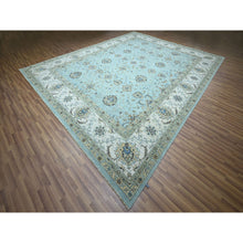 Load image into Gallery viewer, 12&#39;2&quot;x15&#39;3&quot; Sapphire Blue, Agra, Shah Abbas Flower Vines Design, Vegetable Dyes, Hand Knotted, Pure Wool, Denser Weave, Oversized, Oriental Rug FWR456642