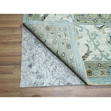 Load image into Gallery viewer, 12&#39;2&quot;x15&#39;3&quot; Sapphire Blue, Agra, Shah Abbas Flower Vines Design, Vegetable Dyes, Hand Knotted, Pure Wool, Denser Weave, Oversized, Oriental Rug FWR456642