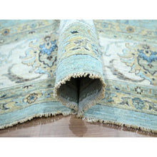 Load image into Gallery viewer, 12&#39;2&quot;x15&#39;3&quot; Sapphire Blue, Agra, Shah Abbas Flower Vines Design, Vegetable Dyes, Hand Knotted, Pure Wool, Denser Weave, Oversized, Oriental Rug FWR456642