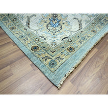 Load image into Gallery viewer, 12&#39;2&quot;x15&#39;3&quot; Sapphire Blue, Agra, Shah Abbas Flower Vines Design, Vegetable Dyes, Hand Knotted, Pure Wool, Denser Weave, Oversized, Oriental Rug FWR456642