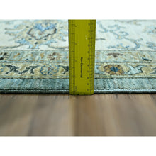 Load image into Gallery viewer, 10&#39;x13&#39;10&quot; Cerulean Blue, Hand Knotted, Agra, Shah Abbas Flower Vines Design, Natural Wool, Veggie Dyes, Denser Weave, Oriental Rug FWR456648