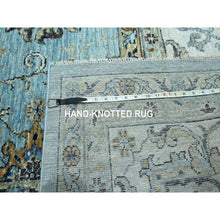 Load image into Gallery viewer, 10&#39;x13&#39;10&quot; Cerulean Blue, Hand Knotted, Agra, Shah Abbas Flower Vines Design, Natural Wool, Veggie Dyes, Denser Weave, Oriental Rug FWR456648