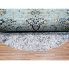 Load image into Gallery viewer, 11&#39;10&quot;x11&#39;10&quot; Sapphire Blue, Agra, Shah Abbas Flower Vines Design, Denser Weave, Veggie Dyes, Hand Knotted, Luxurious Wool, Round, Oriental Rug FWR456660