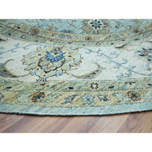 Load image into Gallery viewer, 11&#39;10&quot;x11&#39;10&quot; Sapphire Blue, Agra, Shah Abbas Flower Vines Design, Denser Weave, Veggie Dyes, Hand Knotted, Luxurious Wool, Round, Oriental Rug FWR456660