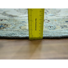 Load image into Gallery viewer, 11&#39;10&quot;x11&#39;10&quot; Sapphire Blue, Agra, Shah Abbas Flower Vines Design, Denser Weave, Veggie Dyes, Hand Knotted, Luxurious Wool, Round, Oriental Rug FWR456660