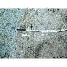 Load image into Gallery viewer, 11&#39;10&quot;x11&#39;10&quot; Sapphire Blue, Agra, Shah Abbas Flower Vines Design, Denser Weave, Veggie Dyes, Hand Knotted, Luxurious Wool, Round, Oriental Rug FWR456660