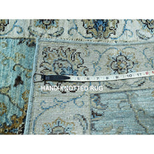 Load image into Gallery viewer, 2&#39;6&quot;x29&#39;10&quot; Morning Blue, Hand Knotted, Agra, Shah Abbas Flower Vines Design, Pure Wool, Natural Dyes, Denser Weave, Xl Runner, Oriental Rug FWR456666