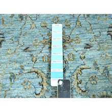 Load image into Gallery viewer, 2&#39;9&quot;x24&#39;3&quot; Mist Blue, Natural Dyes, Agra, Shah Abbas Flower Vines Design, Luxurious Wool, Hand Knotted, Denser Weave, Xl Runner, Oriental Rug FWR456678