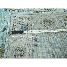 Load image into Gallery viewer, 2&#39;9&quot;x24&#39;3&quot; Mist Blue, Natural Dyes, Agra, Shah Abbas Flower Vines Design, Luxurious Wool, Hand Knotted, Denser Weave, Xl Runner, Oriental Rug FWR456678