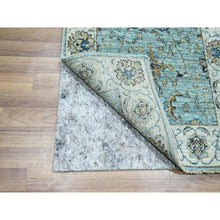 Load image into Gallery viewer, 2&#39;6&quot;x15&#39;9&quot; Cerulean Blue, Hand Knotted, Agra, Shah Abbas Flower Vines Design, Veggie Dyes, Pure Wool, Denser Weave, Xl Runner, Oriental Rug FWR456690