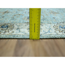 Load image into Gallery viewer, 2&#39;6&quot;x15&#39;9&quot; Cerulean Blue, Hand Knotted, Agra, Shah Abbas Flower Vines Design, Veggie Dyes, Pure Wool, Denser Weave, Xl Runner, Oriental Rug FWR456690