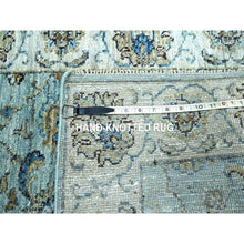 Load image into Gallery viewer, 2&#39;6&quot;x15&#39;9&quot; Cerulean Blue, Hand Knotted, Agra, Shah Abbas Flower Vines Design, Veggie Dyes, Pure Wool, Denser Weave, Xl Runner, Oriental Rug FWR456690
