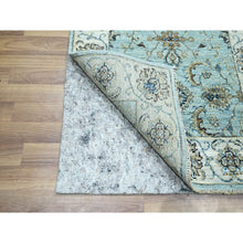 Load image into Gallery viewer, 2&#39;7&quot;x14&#39; Morning Blue, Agra, Shah Abbas Flower Vines Design, Luxurious Wool, Veggie Dyes, Hand Knotted, Denser Weave, Runner, Oriental Rug FWR456696