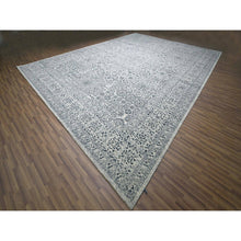 Load image into Gallery viewer, 15&#39;x20&#39; Powder White, Mamluk Dynasty, Tone On Tone Design, Undyed Natural Wool, Densely Woven, Hand Knotted, Oversized, Oriental Rug FWR456714