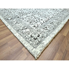 Load image into Gallery viewer, 15&#39;x20&#39; Powder White, Mamluk Dynasty, Tone On Tone Design, Undyed Natural Wool, Densely Woven, Hand Knotted, Oversized, Oriental Rug FWR456714