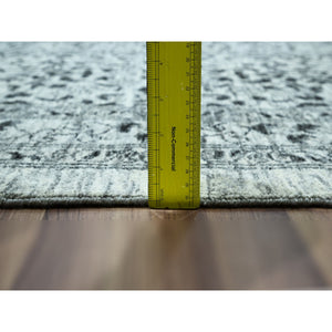 15'x20' Powder White, Mamluk Dynasty, Tone On Tone Design, Undyed Natural Wool, Densely Woven, Hand Knotted, Oversized, Oriental Rug FWR456714