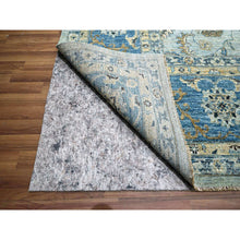 Load image into Gallery viewer, 12&#39;x18&#39; Crystal Blue, All Over Shah Abbas Flower Design, Veggie Dyes, Denser Weave, Agra, Pure Wool, Hand Knotted, Oversized, Oriental Rug FWR456726
