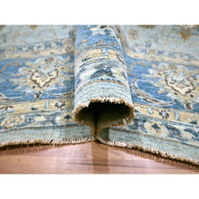 Load image into Gallery viewer, 12&#39;x18&#39; Crystal Blue, All Over Shah Abbas Flower Design, Veggie Dyes, Denser Weave, Agra, Pure Wool, Hand Knotted, Oversized, Oriental Rug FWR456726