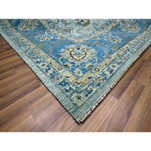 Load image into Gallery viewer, 12&#39;x18&#39; Crystal Blue, All Over Shah Abbas Flower Design, Veggie Dyes, Denser Weave, Agra, Pure Wool, Hand Knotted, Oversized, Oriental Rug FWR456726