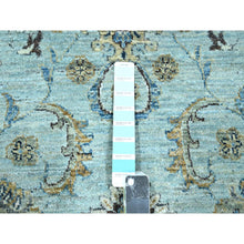 Load image into Gallery viewer, 9&#39;10&quot;x13&#39;9&quot; Celeste Blue, Shah Abbas Flower Pattern, Natural Dyes, Denser Weave, Traditional Agra Design, Pure Wool, Hand Knotted, Oriental Rug FWR456732