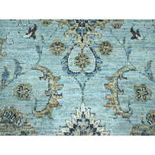 Load image into Gallery viewer, 9&#39;10&quot;x13&#39;9&quot; Celeste Blue, Shah Abbas Flower Pattern, Natural Dyes, Denser Weave, Traditional Agra Design, Pure Wool, Hand Knotted, Oriental Rug FWR456732