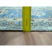 Load image into Gallery viewer, 9&#39;10&quot;x13&#39;9&quot; Celeste Blue, Shah Abbas Flower Pattern, Natural Dyes, Denser Weave, Traditional Agra Design, Pure Wool, Hand Knotted, Oriental Rug FWR456732