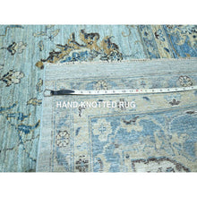 Load image into Gallery viewer, 9&#39;10&quot;x13&#39;9&quot; Celeste Blue, Shah Abbas Flower Pattern, Natural Dyes, Denser Weave, Traditional Agra Design, Pure Wool, Hand Knotted, Oriental Rug FWR456732