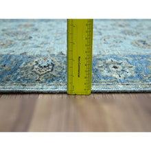 Load image into Gallery viewer, 2&#39;9&quot;x29&#39;10&quot; Iceberg Blue, All Over Shah Abbas Flower Design, Veggie Dyes, Densely Woven, Agra, Natural Wool, Hand Knotted, Xl Runner, Oriental Rug FWR456744