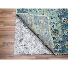 Load image into Gallery viewer, 2&#39;7&quot;x25&#39;9&quot; Light Turquoise Blue, All Over Shah Abbas Flower Design, Natural Dyes, Denser Weave, Agra, Pure Wool, Hand Knotted, XL Runner, Oriental Rug FWR456750