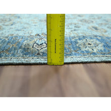 Load image into Gallery viewer, 2&#39;7&quot;x25&#39;9&quot; Light Turquoise Blue, All Over Shah Abbas Flower Design, Natural Dyes, Denser Weave, Agra, Pure Wool, Hand Knotted, Xl Runner, Oriental Rug FWR456750