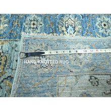 Load image into Gallery viewer, 2&#39;7&quot;x25&#39;9&quot; Light Turquoise Blue, All Over Shah Abbas Flower Design, Natural Dyes, Denser Weave, Agra, Pure Wool, Hand Knotted, Xl Runner, Oriental Rug FWR456750