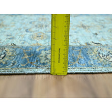 Load image into Gallery viewer, 2&#39;8&quot;x24&#39;1&quot; Ultramarine Blue, Agra, All Over Shah Abbas Flower Design, Natural Dyes, Densely Woven, Pure Wool, Hand Knotted, Xl Runner, Oriental Rug FWR456756