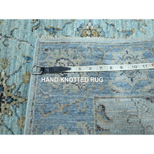 Load image into Gallery viewer, 2&#39;8&quot;x24&#39;1&quot; Ultramarine Blue, Agra, All Over Shah Abbas Flower Design, Natural Dyes, Densely Woven, Pure Wool, Hand Knotted, Xl Runner, Oriental Rug FWR456756