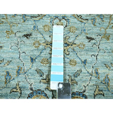 Load image into Gallery viewer, 2&#39;9&quot;x27&#39; Crystal Blue, Veggie Dyes, Agra, All Over Shah Abbas Flower Design, Denser Weave, Pure Wool, Hand Knotted, Xl Runner, Oriental Rug FWR456762