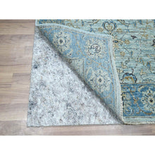 Load image into Gallery viewer, 2&#39;8&quot;x16&#39;1&quot; Sky Blue, All Over Shah Abbas Flower Design, Natural Dyes, Agra, Pure Wool, Densely Woven, Hand Knotted, Xl Runner, Oriental Rug FWR456768