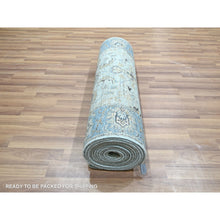 Load image into Gallery viewer, 2&#39;8&quot;x16&#39;1&quot; Sky Blue, All Over Shah Abbas Flower Design, Natural Dyes, Agra, Pure Wool, Densely Woven, Hand Knotted, Xl Runner, Oriental Rug FWR456768