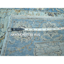 Load image into Gallery viewer, 2&#39;8&quot;x16&#39;1&quot; Sky Blue, All Over Shah Abbas Flower Design, Natural Dyes, Agra, Pure Wool, Densely Woven, Hand Knotted, Xl Runner, Oriental Rug FWR456768