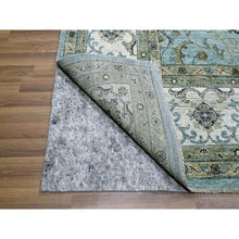 Load image into Gallery viewer, 9&#39;1&quot;x12&#39; Sapphire Blue, Hand Knotted, Agra, Shah Abbas Flower Vines Design, Natural Dyes, Pure Wool, Denser Weave, Oriental Rug FWR456792