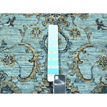 Load image into Gallery viewer, 9&#39;1&quot;x12&#39; Sapphire Blue, Hand Knotted, Agra, Shah Abbas Flower Vines Design, Natural Dyes, Pure Wool, Denser Weave, Oriental Rug FWR456792