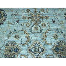 Load image into Gallery viewer, 9&#39;1&quot;x12&#39; Sapphire Blue, Hand Knotted, Agra, Shah Abbas Flower Vines Design, Natural Dyes, Pure Wool, Denser Weave, Oriental Rug FWR456792