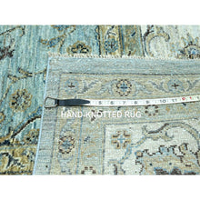 Load image into Gallery viewer, 9&#39;1&quot;x12&#39; Sapphire Blue, Hand Knotted, Agra, Shah Abbas Flower Vines Design, Natural Dyes, Pure Wool, Denser Weave, Oriental Rug FWR456792