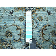 Load image into Gallery viewer, 8&#39;1&quot;x9&#39;10&quot; Morning Blue, Veggie Dyes, Agra, Shah Abbas Flower Vines Design, Hand Knotted, Natural Wool, Denser Weave, Oriental Rug FWR456798