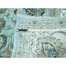 Load image into Gallery viewer, 8&#39;1&quot;x9&#39;10&quot; Morning Blue, Veggie Dyes, Agra, Shah Abbas Flower Vines Design, Hand Knotted, Natural Wool, Denser Weave, Oriental Rug FWR456798