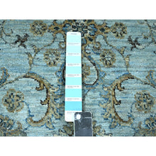 Load image into Gallery viewer, 8&#39;1&quot;x8&#39;1&quot; Crystal Blue, Agra, Shah Abbas Flower Vines Design, Luxurious Wool, Denser Weave, Vegetable Dyes, Hand Knotted, Square, Oriental Rug FWR456804