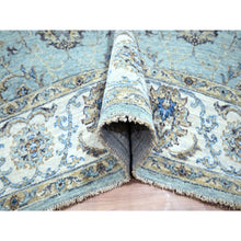Load image into Gallery viewer, 6&#39;x9&#39;1&quot; Baby Blue, Hand Knotted, Agra, Shah Abbas Flower Vines Design, Pure Wool, Veggie Dyes, Denser Weave, Oriental Rug FWR456822