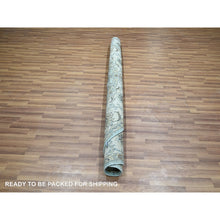 Load image into Gallery viewer, 7&#39;x7&#39; Crystal Blue, Natural Dyes, Agra, Shah Abbas Flower Vines Design, Hand Knotted, Luxurious Wool, Denser Weave, Round, Oriental Rug FWR456828